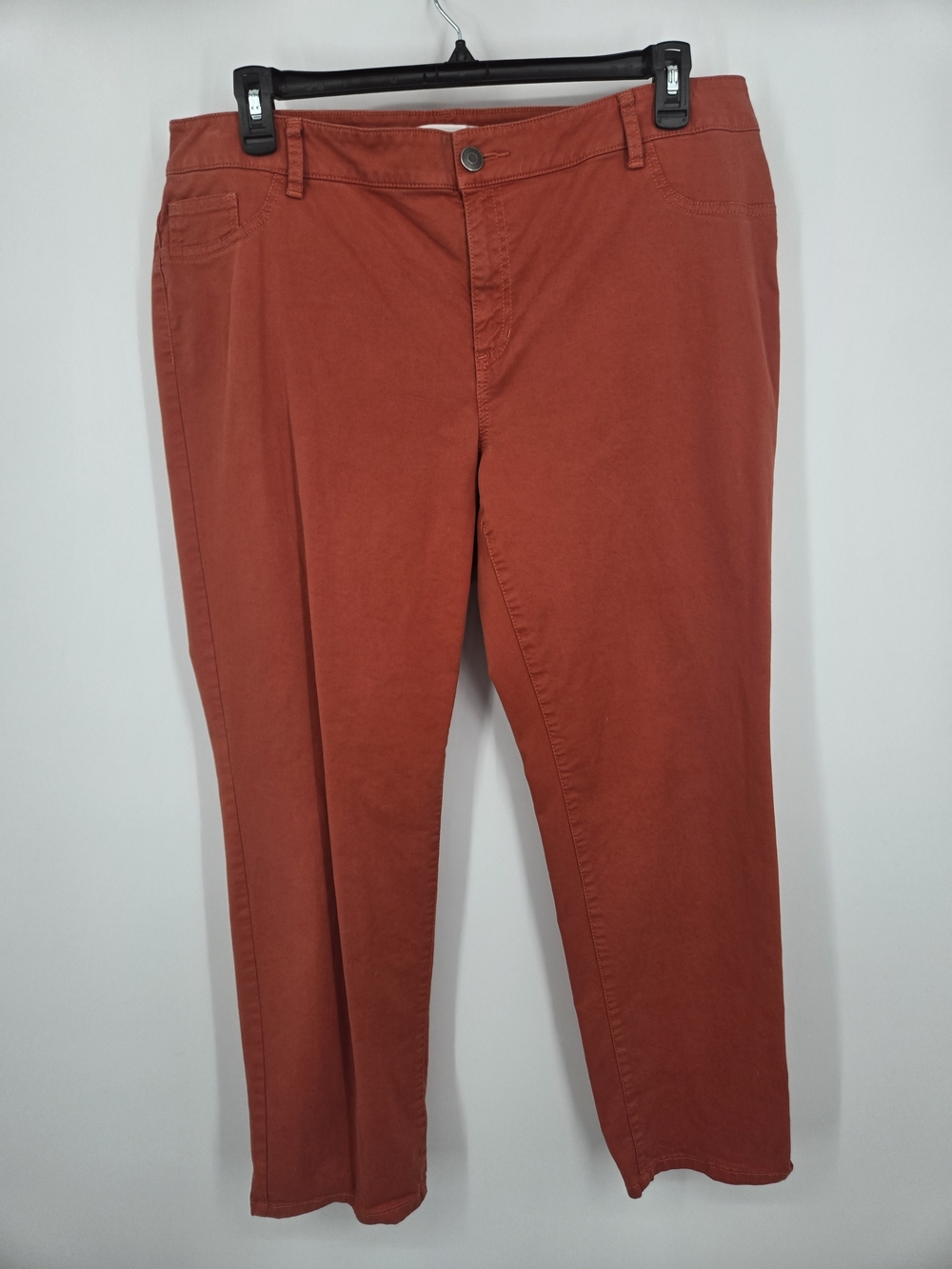 Chico's Rust Orange Straight-Leg Chino Pants Size 3 (XL) 6703